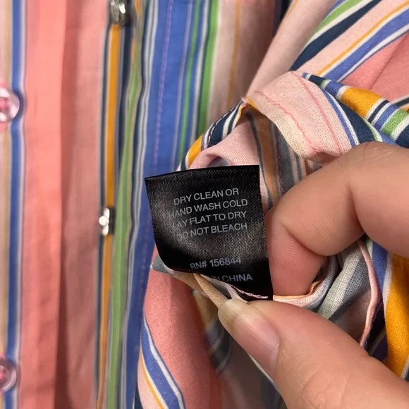 LE SUPERBE Embellished Over You Shirt striped pink silver size small oversize - Picture 7 of 8